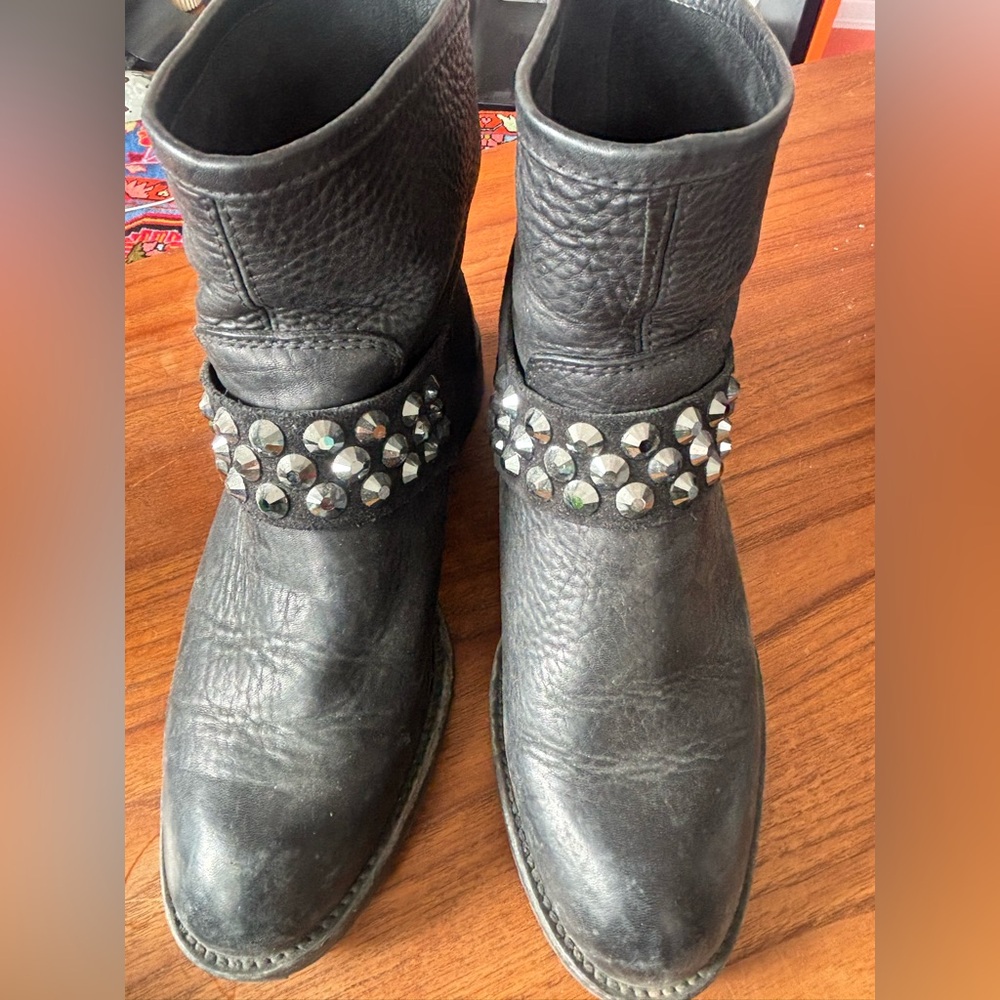Pedro Garcia Black Ankle Boots with Silver Studs from Spain